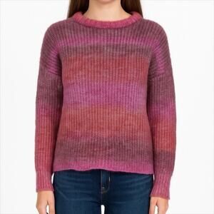 Rachel Zoe Sweater Ombre Stripe Chunky Knit Sweater Size Small Pink Purple NWT